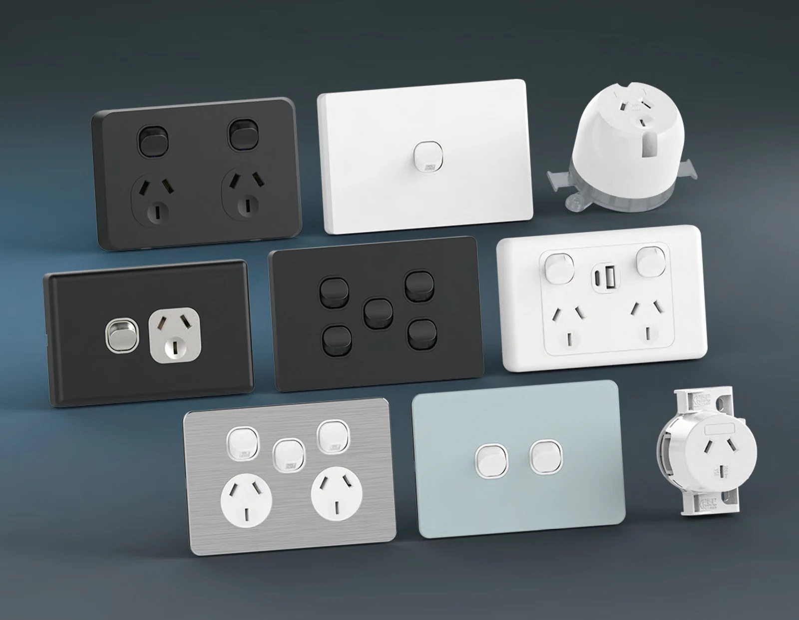 Australian standard wall switch and socket