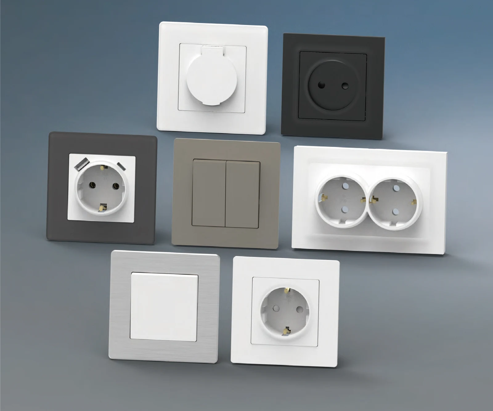 European standard wall switch and socket
