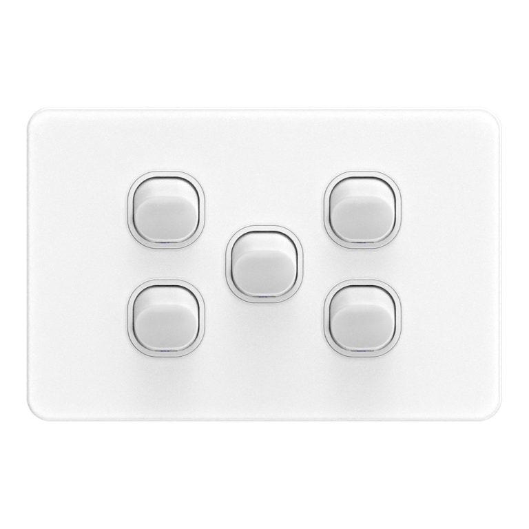 FS310 5 Gang Wall Switch | Multi-Zone Acrylic Plate