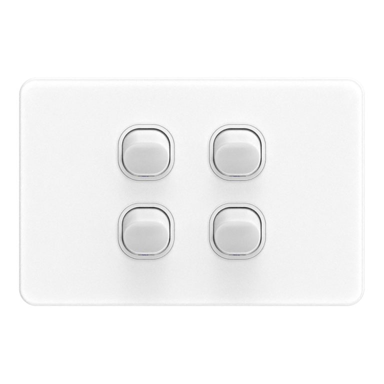 FS308/FS307 – 4 Gang 2 Way Wall Switch – SAA Approved Acrylic