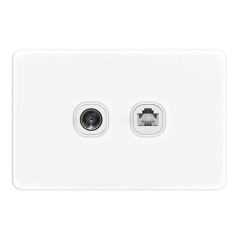 FS322 TV, Telephone and Data Socket | CAT6 Plate