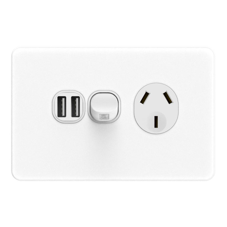 FS313-USB Single Power Point with 2A USB | 10A
