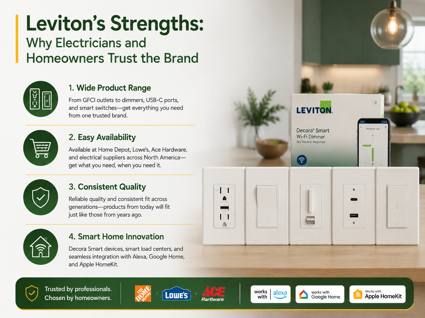 จุดแข็งของ Leviton เหตุใดช่างไฟฟ้าและเจ้าของบ้านจึงไว้วางใจแบรนด์นี้