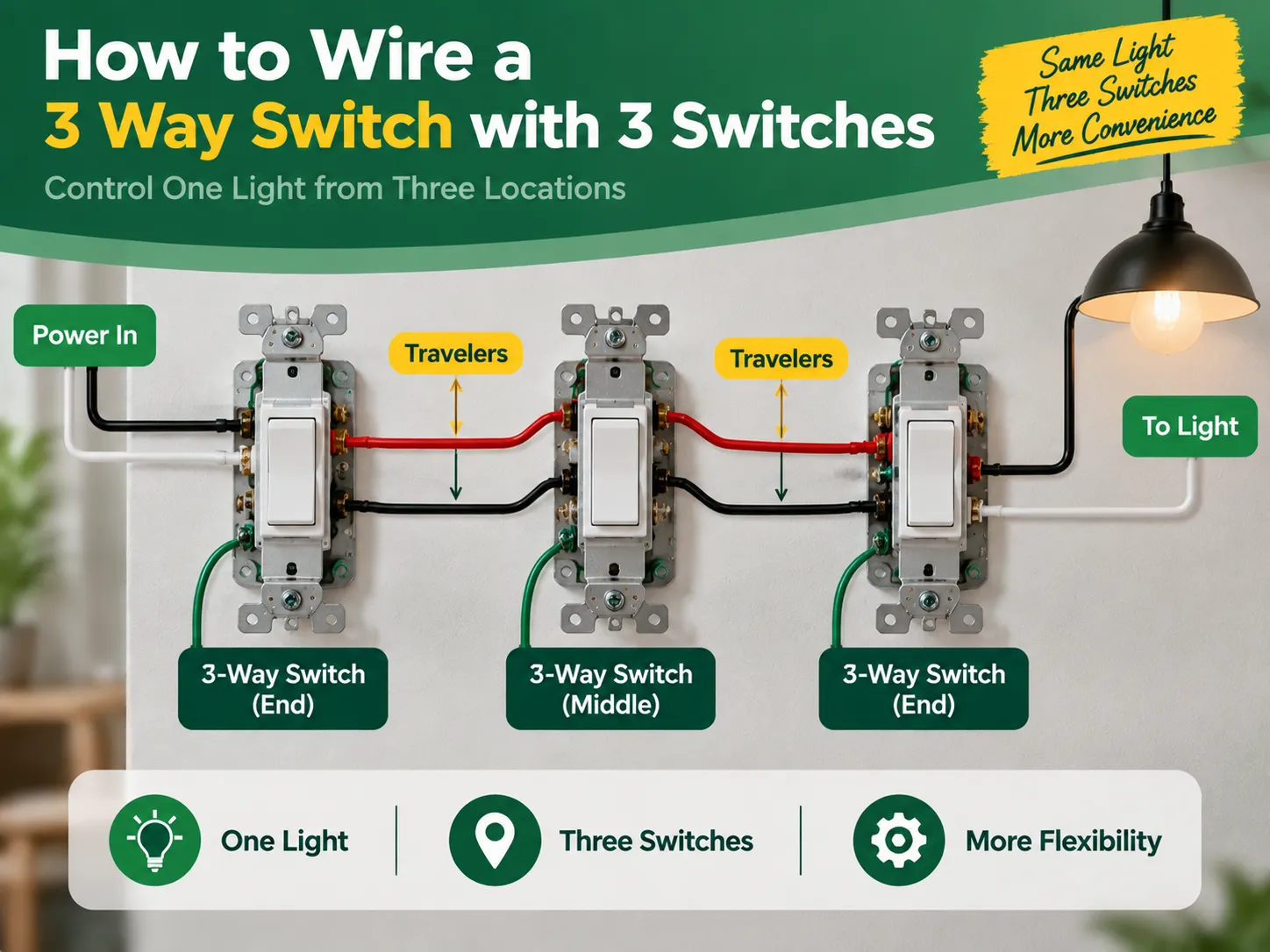 How to Wire a 3 Way Switch with 3 Switches