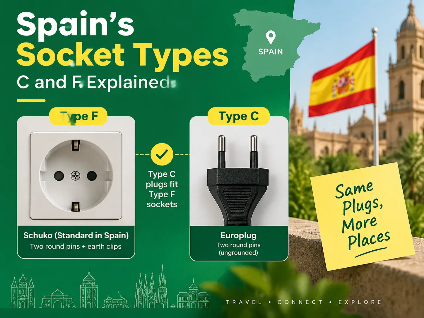Spain's Socket Types: C and F Explained