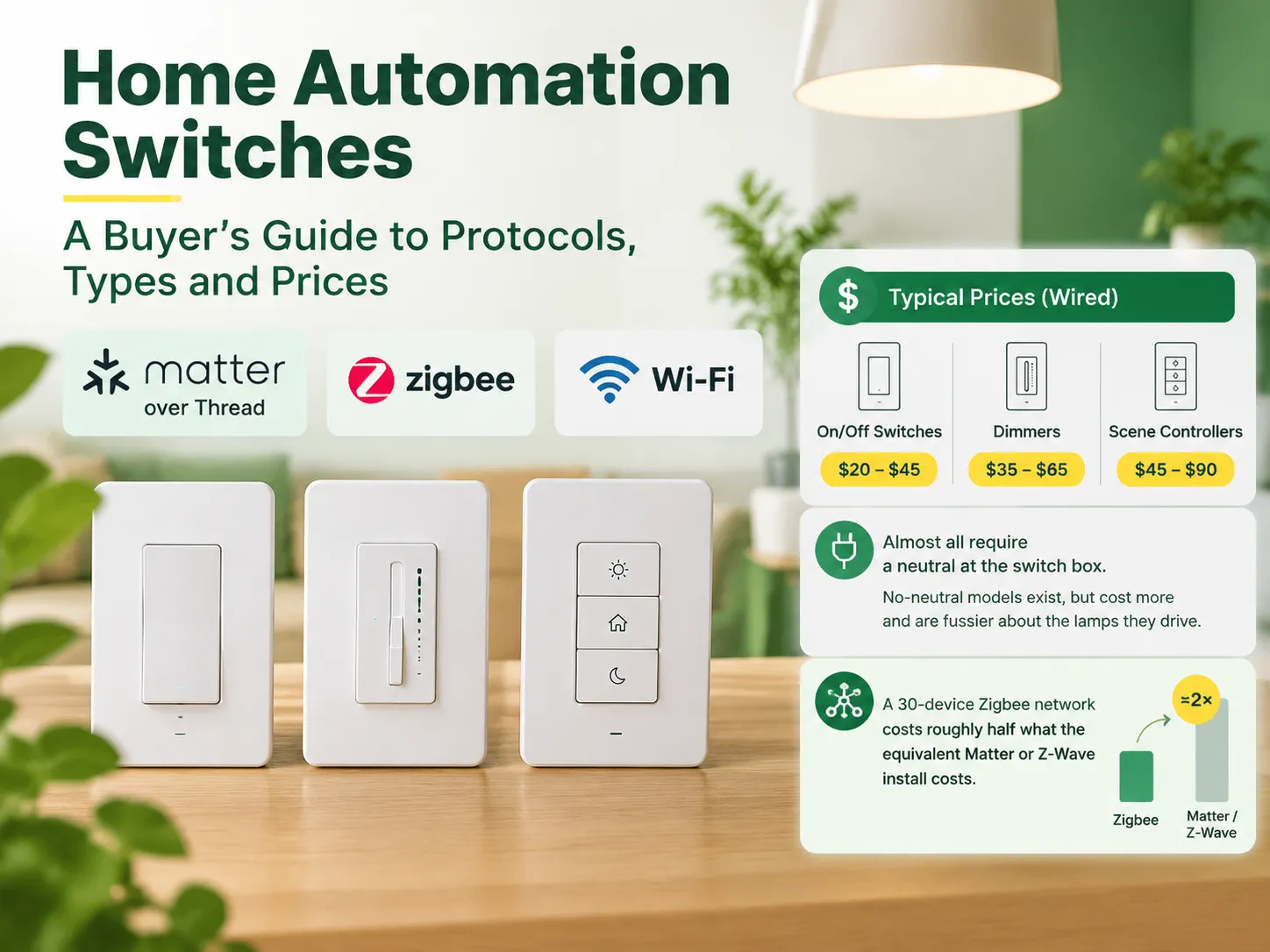 Home Automation Switches: A Buyer’s Guide to Protocols, Types and Prices