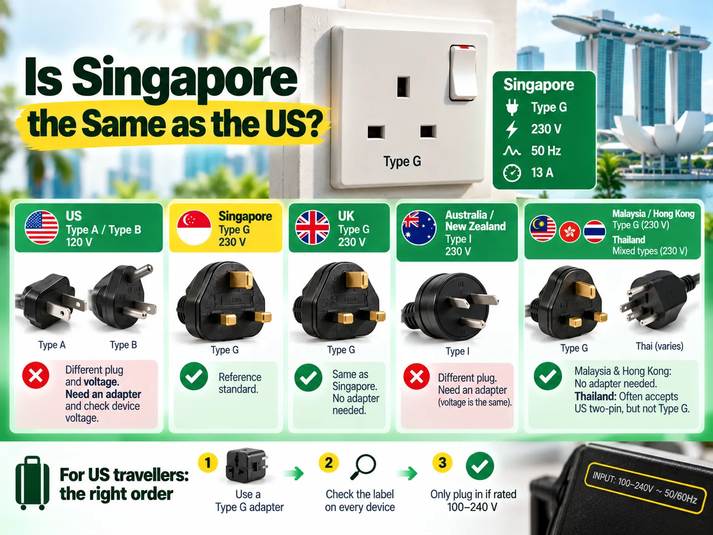 Is the Singapore Plug the Same as the UK or Australian One