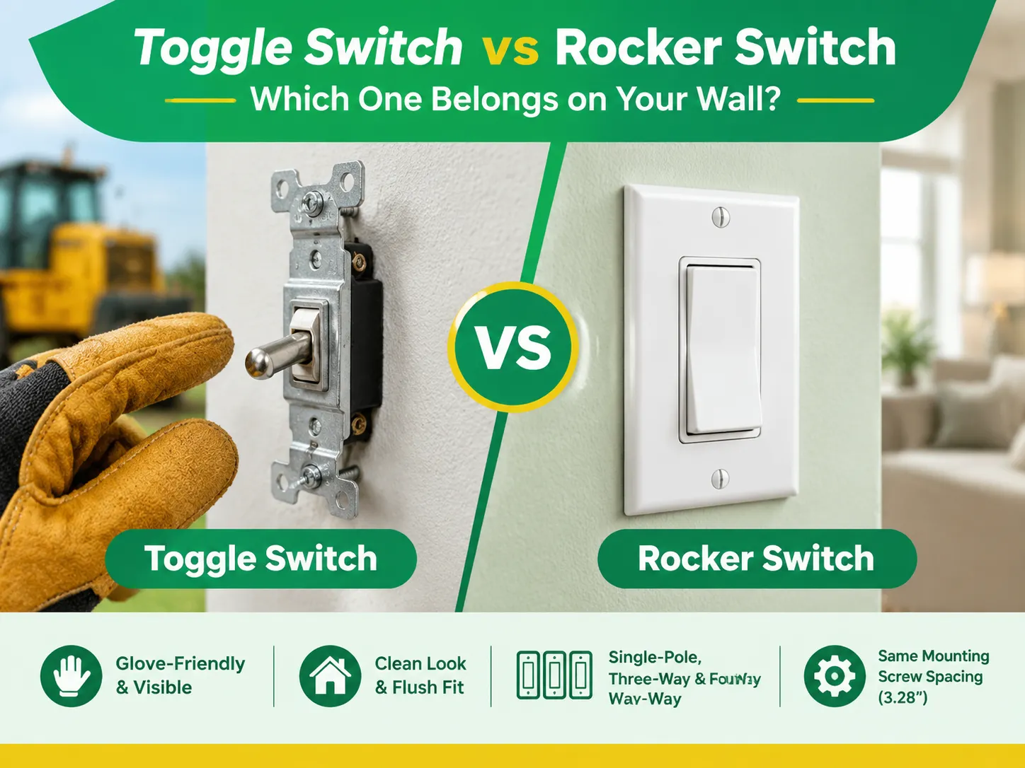 Toggle Switch vs Rocker Switch: Which One Belongs on Your Wall
