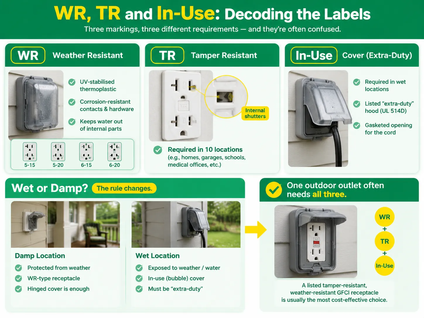 WR, TR and In-Use Decoding the Labels